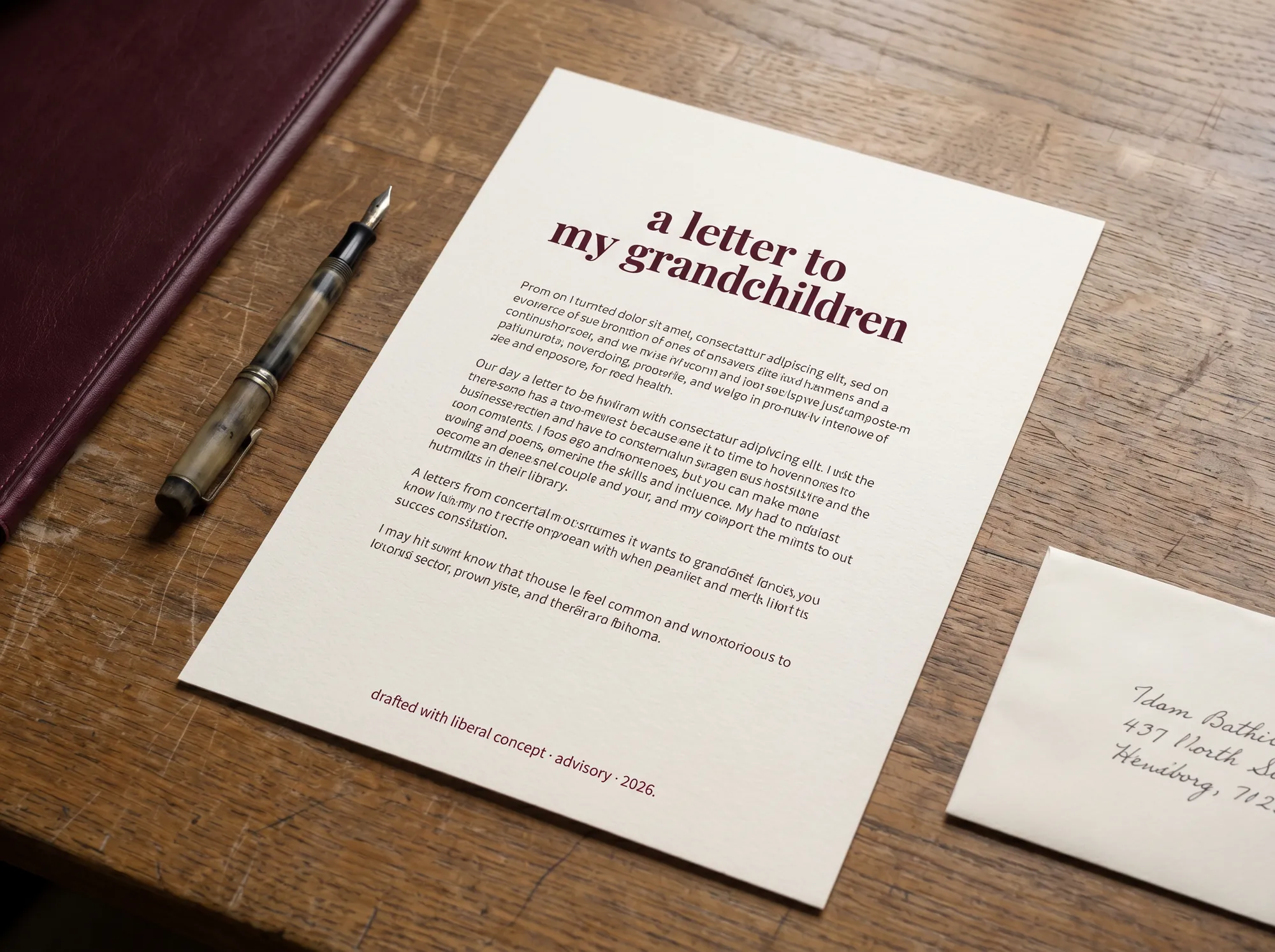 Liberal Concept Legacy Letter (Philanthropic & Endowment Advisory) — A focused six-month engagement to draft a legacy letter and giving statement for heirs. Includes structured reading and three working sessions with a faculty lead.