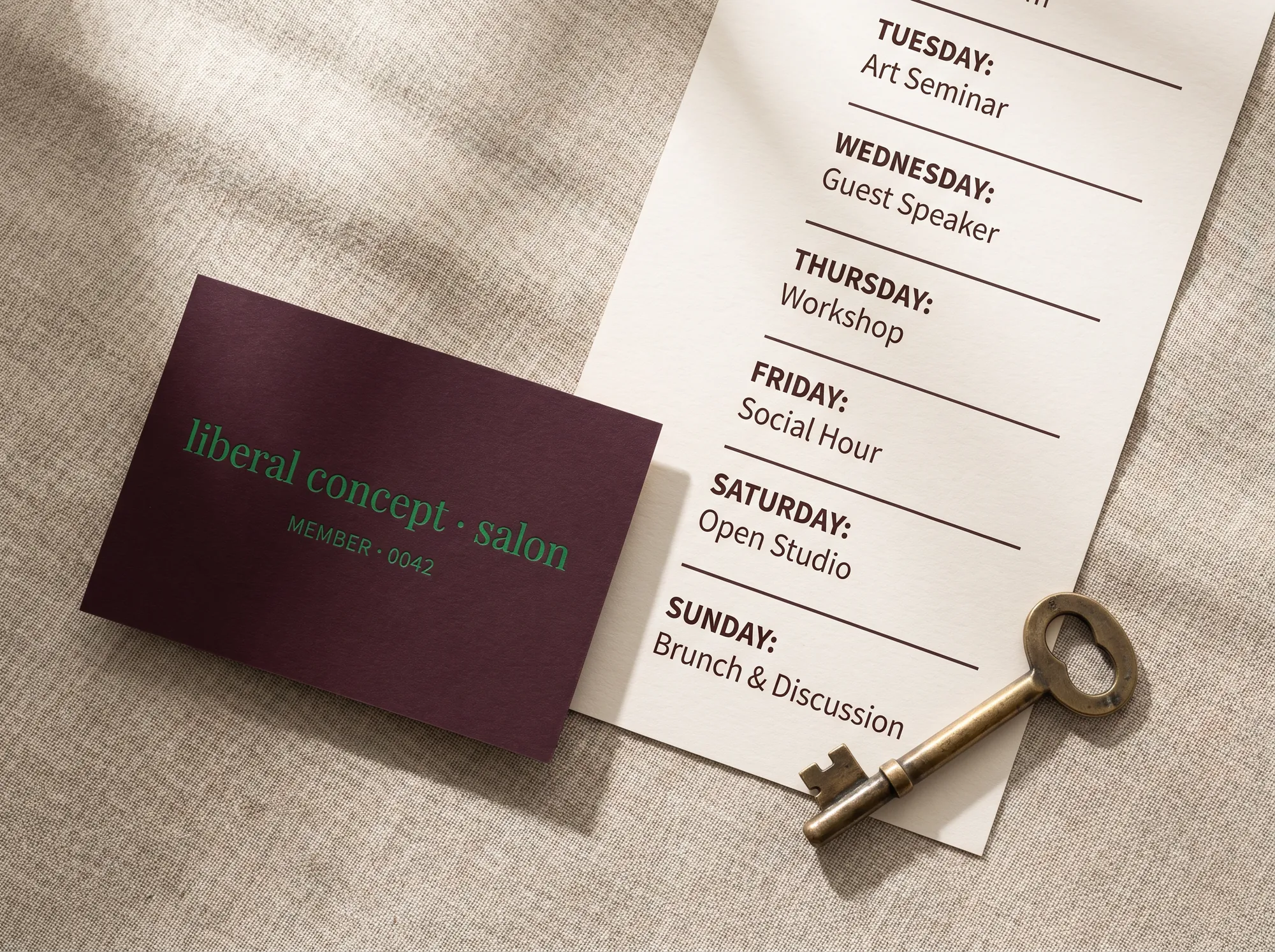 Liberal Concept Salon Pass (Private Members' Salons) — An annual upgrade to the digital membership granting full access to the salon network — weekly seminars, reading groups, monthly visiting-scholar evenings.